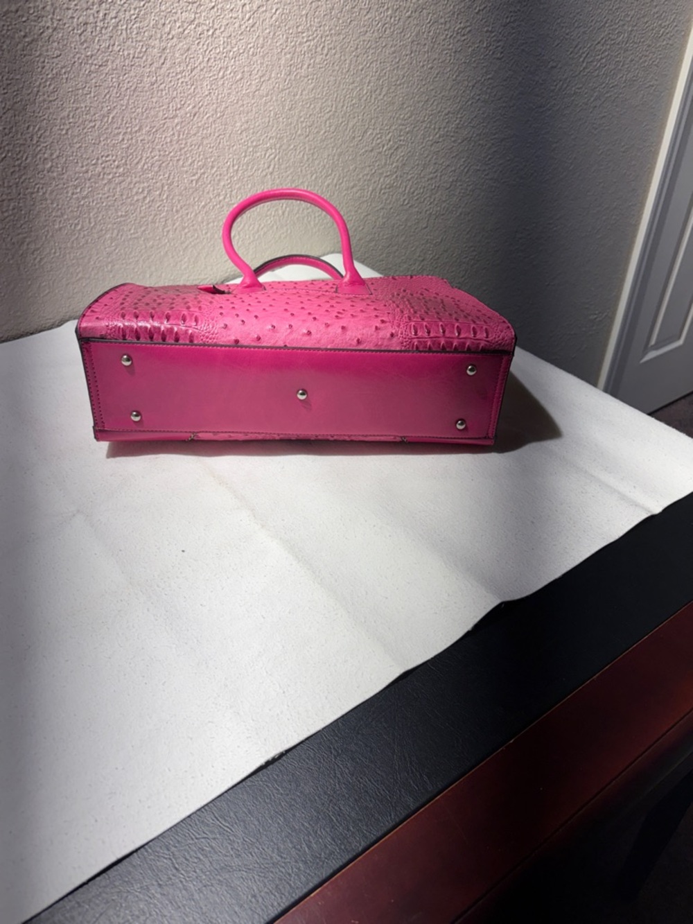 Hot Pink Structured Tote Handbag - Women Bags - Picture 4 of 5